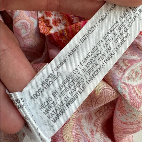 ZARA pajamas lounge set sleepwear paisley print Mediterranean size small - Picture 5 of 8